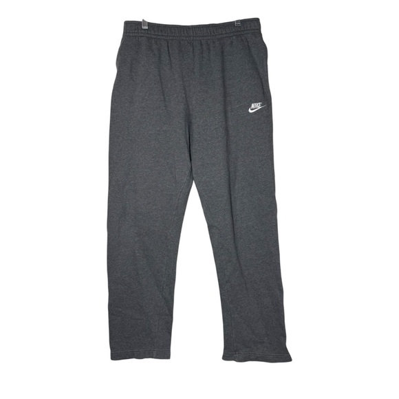 Nike Charcoal Grey Men’s Sweatpants White Swoosh Size Large Super Soft - Picture 1 of 6
